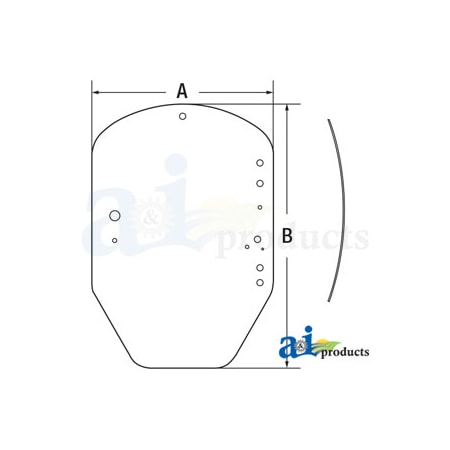 A & I Products Glass, Windshield; Standard Duty 41.5" x32.3" x2" A-T312628